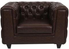 CasaCraft William One Seater Sofa in Brown Colour