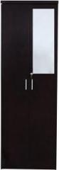 Caspian Wooden Wardrobe with Locker & Hanging Space for Clothes Home Furniture Storage Engineered Wood 2 Door Wardrobe