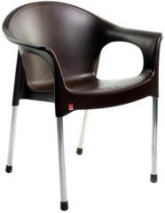 Cello Metallo Cafeteria Chair Set of Two Chairs in Brown Colour