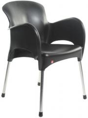 Cello Xylo Cafeteria Chair Set of Two in Black Colour