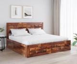 Cherry Wood Rosewood Solid Wood Queen Box Bed