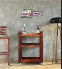 Cherry Wood Sheesham Solid Wood Bar Trolley