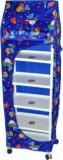 Childcraft 6 Shelves Wardrobe Family Print Cotton Collapsible Wardrobe