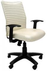 ChromeCraft Ergonomic Medium Back Chair in White Colour