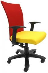 Chromecraft Marina WW Office Ergonomic Chair in Red & Yellow Colour