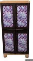 Classic Furniture Liberty 4ft White Flower print Brown Ambergold Plastic 2 Door Wardrobe