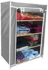 Cmerchants FOLDABLE 4 L STORAGE CABINET W01 Carbon Steel Collapsible Wardrobe