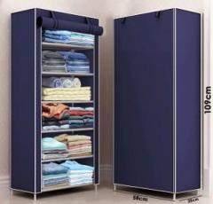 Cmerchants Multipurose 6 layer black cabinet PP Collapsible Wardrobe