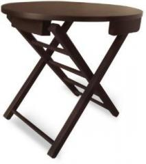 Colorwood multipurpose Folding Round Brown Solid Wood Side Table