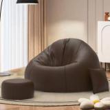 Comfybean 4XL Premium, Designer LeisureSofa Lounge With Free Cushion and Puffy Brown Teardrop Bean Bag With Bean Filling