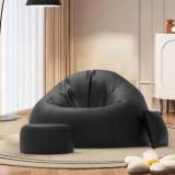 Comfybean 4XL Premium, Designer RelaxSofa Nest With Free Cushion and Puffy Black Teardrop Bean Bag With Bean Filling