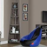 Comfybean XL Bean Bag With Free Bean Footrest Black & Blue Bean Bag With Bean Filling