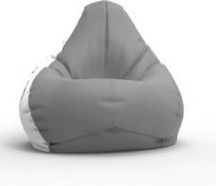 Comfybean XL Designer Bean Bag Filled with Beans Printed Latte White & Grey Teardrop Bean Bag With Bean Filling