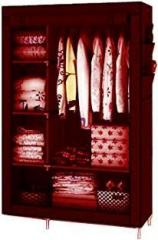 Continental 4+1+1 Layer Fancy And Portable Foldable Closet Multipurpose Wardrobe Brown PP Collapsible Wardrobe