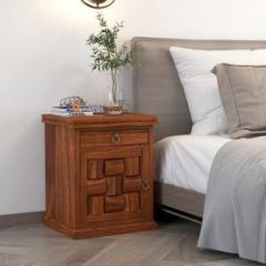 Custom Decor Sheesham Wood Niwar Solid Wood Side Table