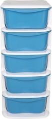 Cutting Edge 5 Layer Blue Multipurpose Drawers Set Organiser, Rack and Storage for Home, Office, Stationary, Cosmetics, Bathroom Plastic Free Standing Chest of Drawers Plastic Free Standing Chest of Drawers