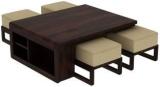 Daintree Sheesham Wood Center/Coffee/Sofa Table with 4 Stools For Living Room/Home Solid Wood Coffee Table