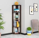 Das Revolt Wooden Multipurpose Book Storage Display Organizer Rack Showcase Stand Engineered Wood Semi Open Book Shelf