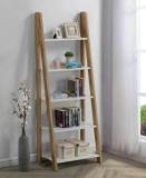 Deckup Reno Wotan Oak & Whote Engineered Wood Open Book Shelf