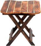 Decomart Wooden Matte Finish Antique Folding Stool for Living Room Living & Bedroom Stool