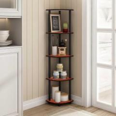 Decorhand 5 Tier Corner Shelf, Industrial Wall Corner Bookshelf, Corner Rack Shelves Engineered Wood End Table