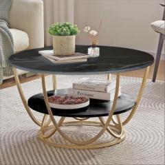 Decorhand Round Coffee Table Modern Sofa Side Table for Living Room End Table Engineered Wood Coffee Table