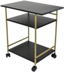 Decoworld 3 Tier Multipurpose Side Table with Wheels | Multi Shelf Storage Rack Stand | Metal Side Table