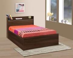 Delite Kom Cherry Single Box Storage with Open Headboard Shelf Engineered Wood Single Box Bed