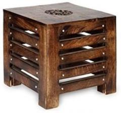 Desi Karigar Hand Carved Side Table Solid Wood Side Table