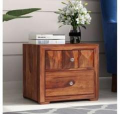 Devsignature Sheesham Wood Wooden Bedside Table For Bedroom | Nightstand Lamp Holder With 2 Drawers Storage For Home Solid Wood Bedside Table