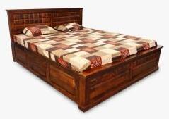 Dokri Sheesham Wood Queen Size Bed/Cot For Bedroom/GuestRoom /Hotel With Box Bed Solid Wood Queen Box Bed