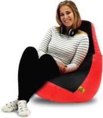 Dolphin Bean Bags XL Dolphin Xl Black&Red Bean Bag Filled Bean Bag With Bean Filling