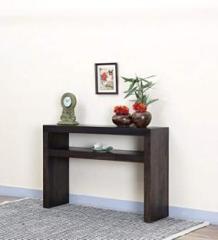 Douceur Furnitures Solid Wood Sheesham Wood Console/ End/ Corner Table With 1 Shelf For Living Room Solid Wood Console Table