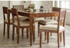 Driftingwood Dining Table 6 Seater|Six Seater Dining Table with Chairs|Dining Room Sets Solid Wood 6 Seater Dining Set