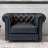 Durian Elton Blue Leatherette 1 Seater Sofa