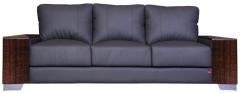 Durian Laredo Three Seater Sofa in Chesswood Finish with Grey Upholstery