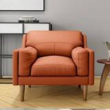 Durian Lorraine Orange Leatherette 1 Seater Sofa