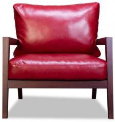 Durian Malaca Armchair in Burgundy & Mahogany Colour