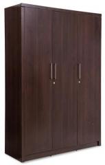 Durian Rose Three Door Wardrobe in Brown Colour