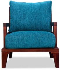 Durian Sheraton Armchair in Teal & Mahogany Colour