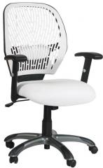 Durian White Medium Back Swivel Chair