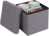 Ebofab Foldable Cube Ottoman with Storage for Children, Foot Rest, Cloth Foot Stools Stool