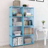 Egnito Plastic 8 Shelf Book Organizer Showcase Rack For Home Plastic Open Book Shelf