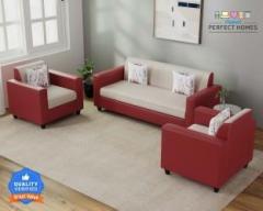 Eltop Crete Leatherette and Fabric 3 + 1 + 1 Sofa Set