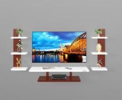 Erawud Setup Box Stand and Wall Shelf, Living Room Engineered Wood TV Entertainment Unit