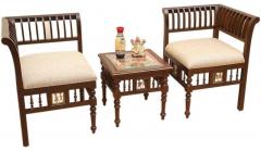 ExclusiveLane Coffee Table Set in Walnut Finish