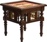 Exclusivelane Dhokra & Warli Work Teak Wood Solid Wood Bedside Table