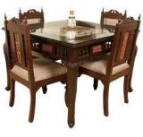 ExclusiveLane Four Seater Dining Set In Walnut Finish