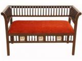 ExclusiveLane Royal Two Seater Sofa With Dhokra Work In Walnut Brown Finish