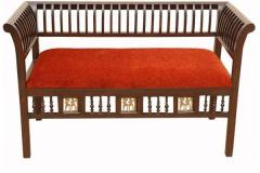 ExclusiveLane Royal Two Seater Sofa with Dhokra Work in Walnut Brown Finish